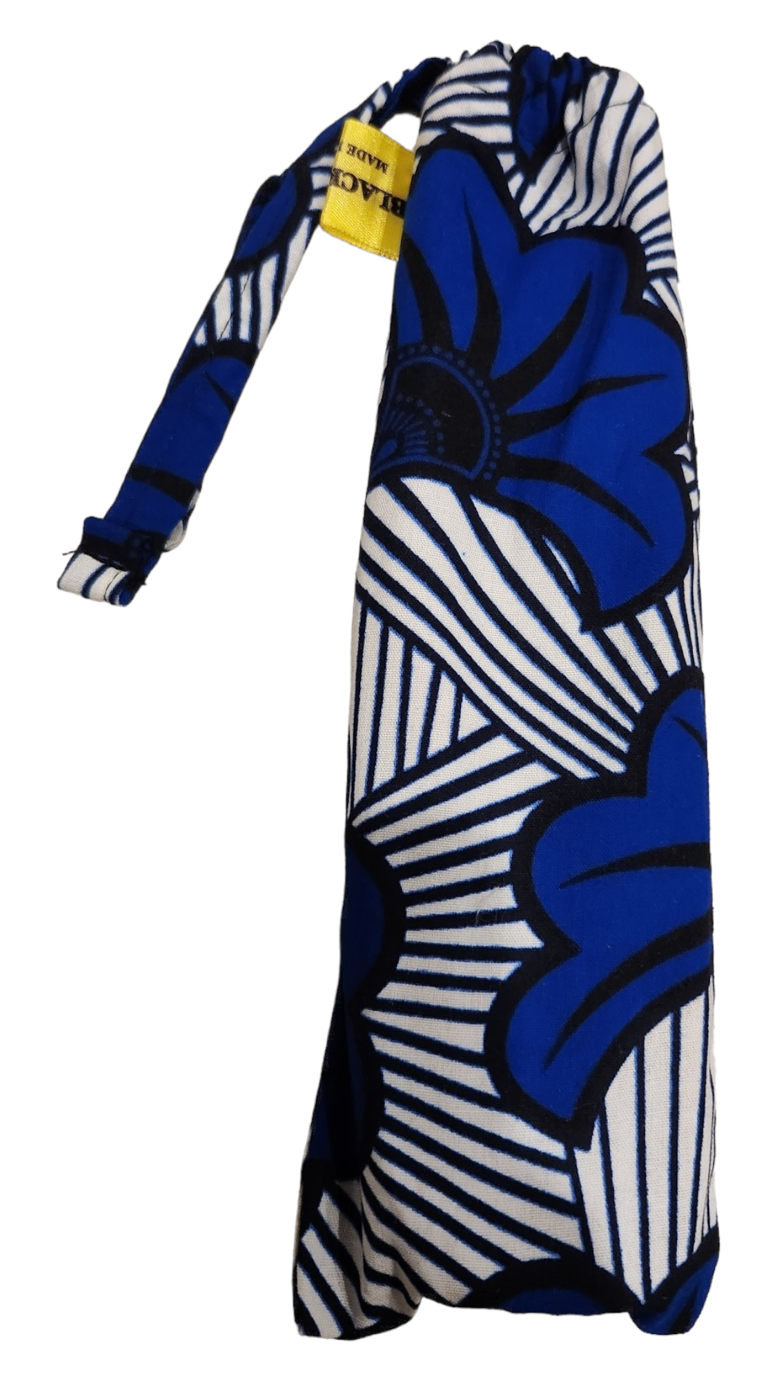 White Stripes with Blue Flowers - Fan