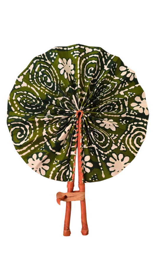 Green & White Swirl  - Fan